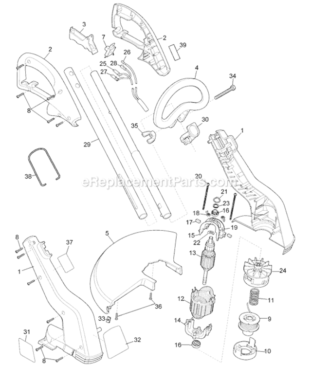 Page A Diagram and Parts List for ST5000 Type 2 Black and Decker Trimmer